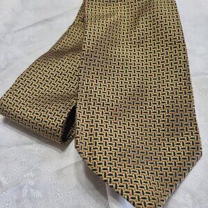Bentley Tie. Gold with a Black and Red design.